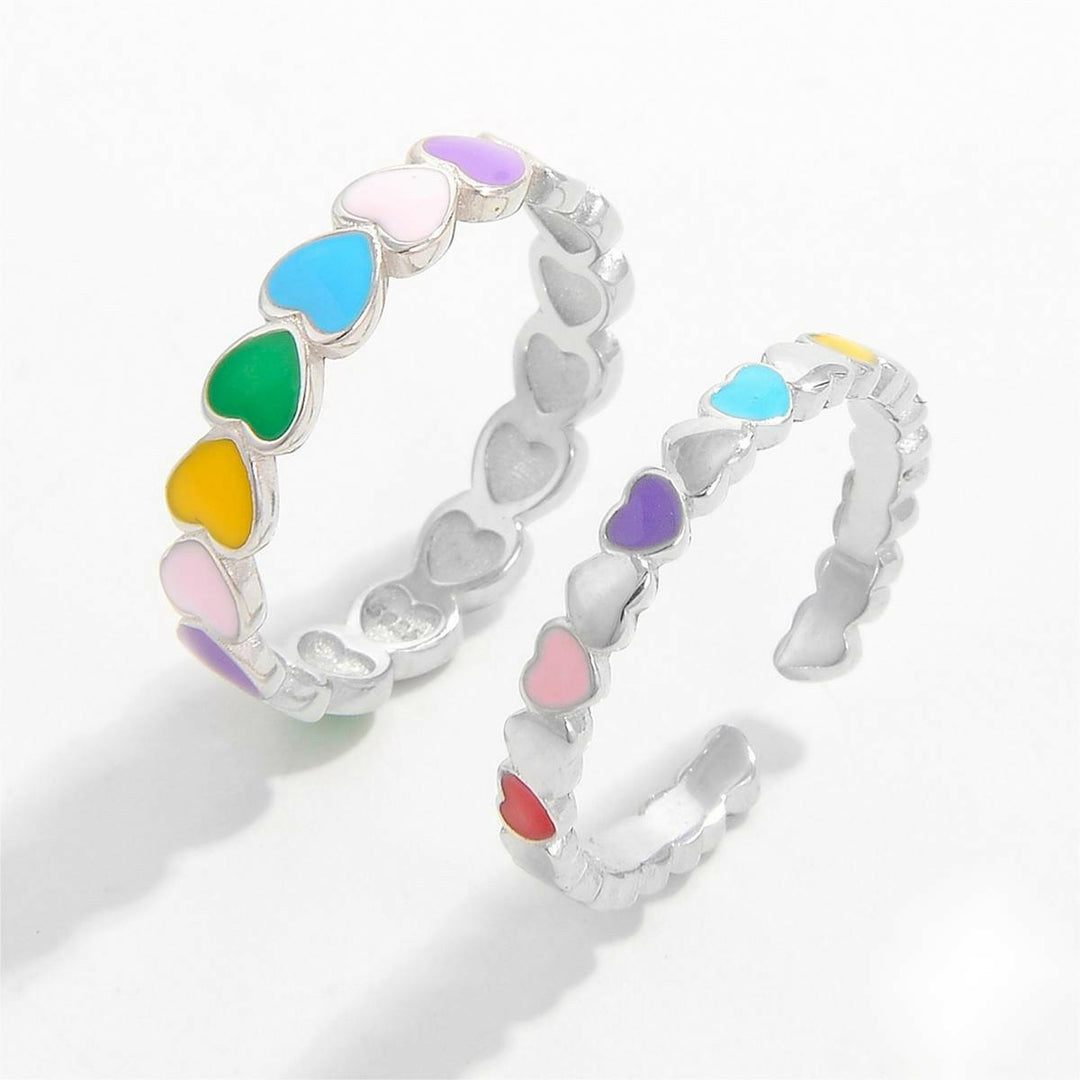 925 Color Block Heart Ring - The Rogue Daisy