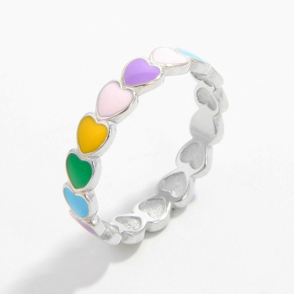 925 Color Block Heart Ring - The Rogue Daisy