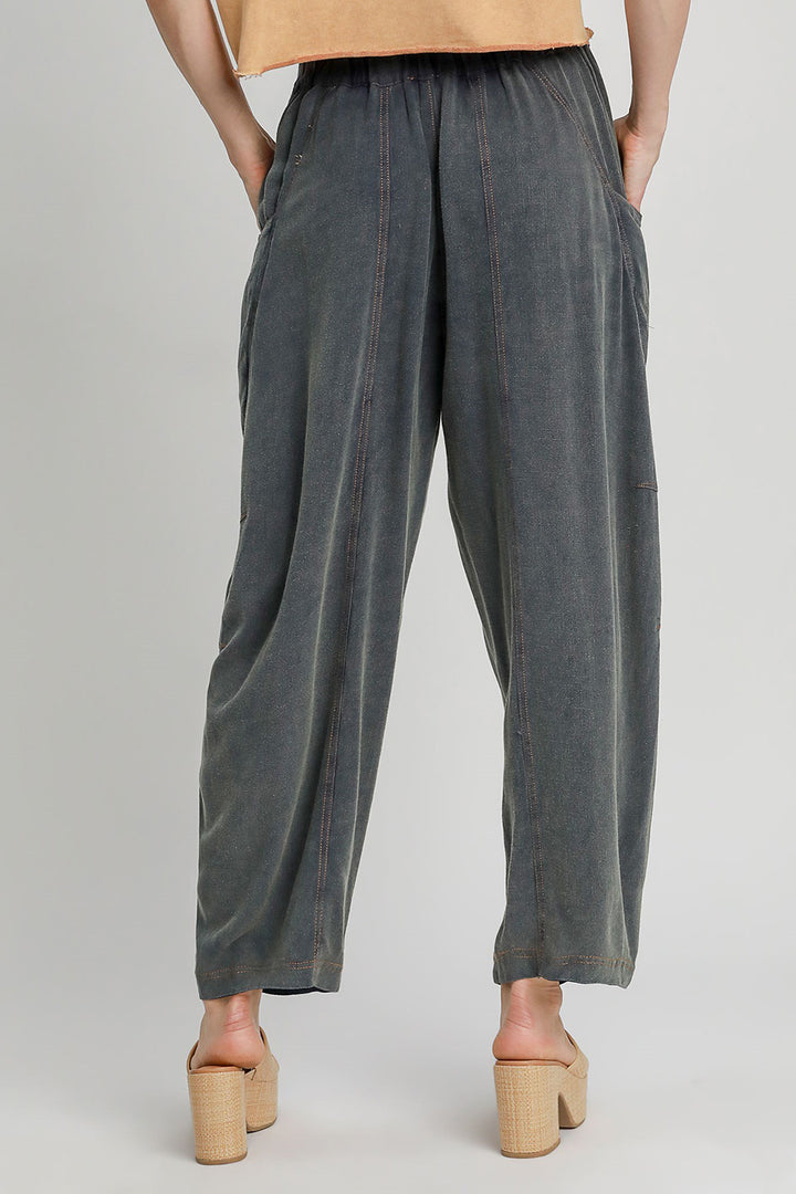 Linen/Cotton Blend Baggy Fit Pants