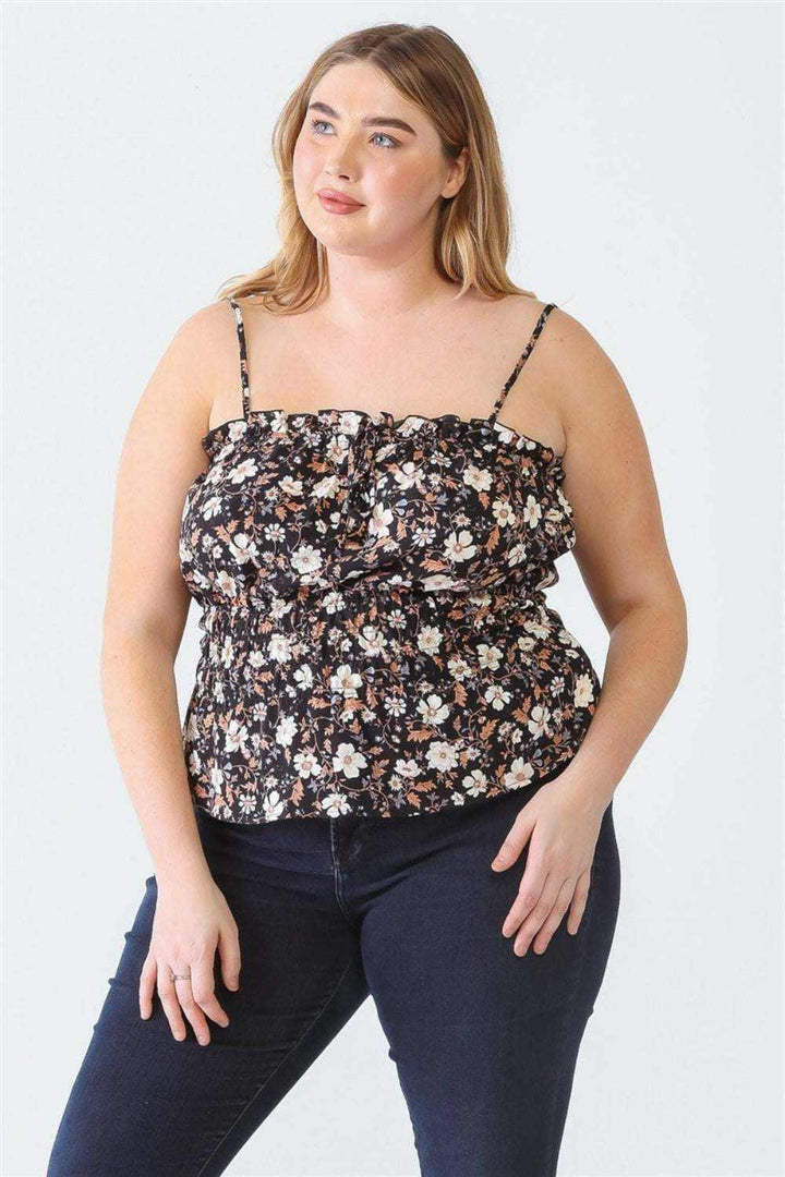 Frill Floral Floral Cami Top