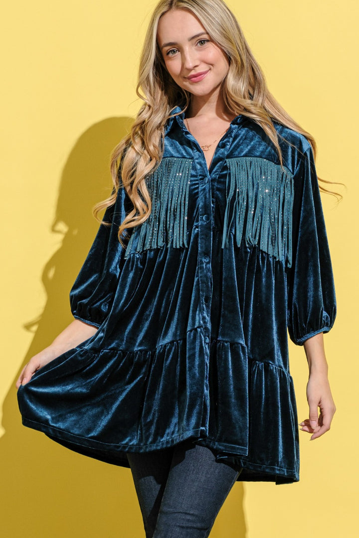 Velvet Fringe Tunic