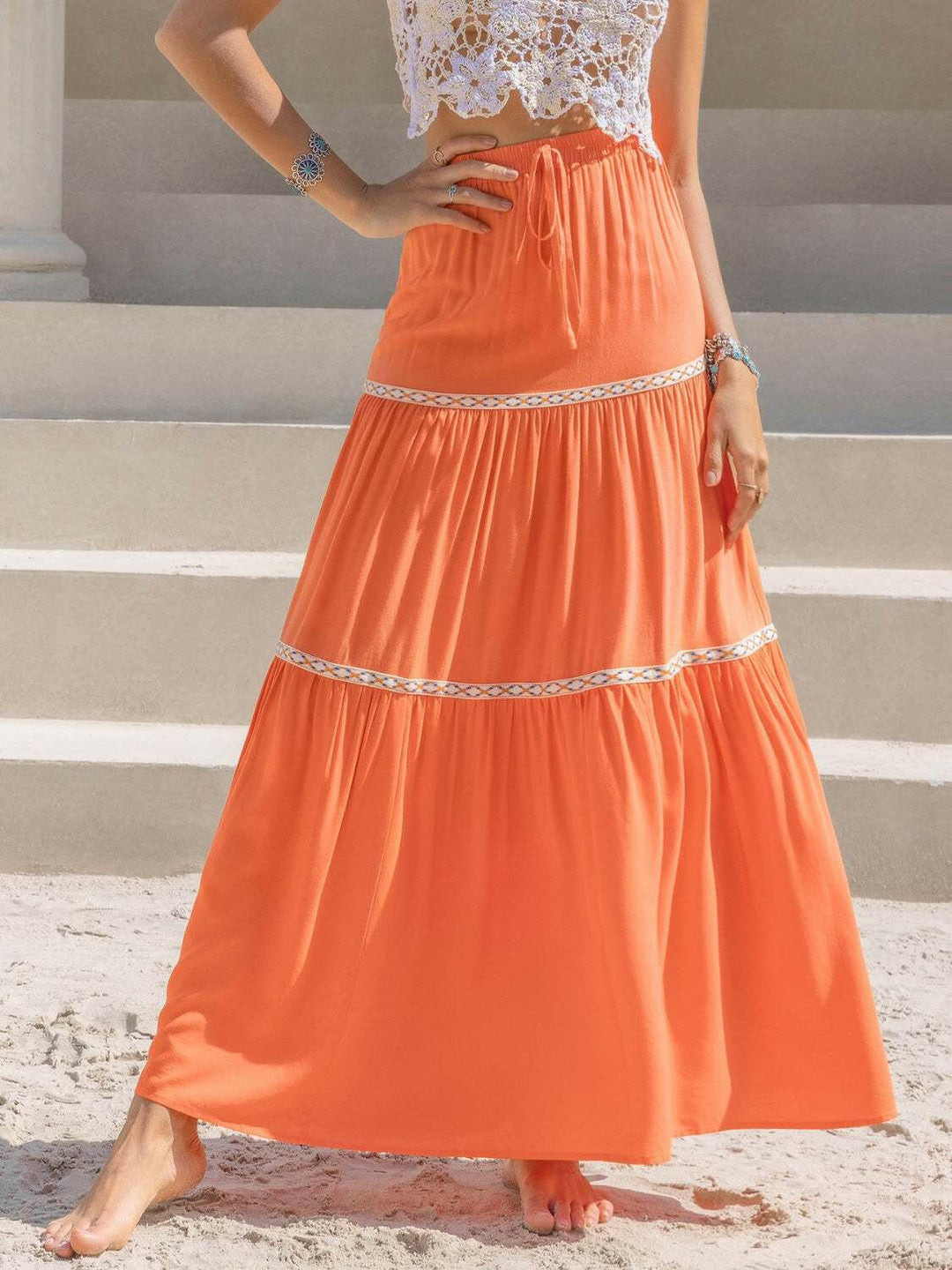 Tangerine Dream Tiered Maxi Skirt - The Rogue Daisy