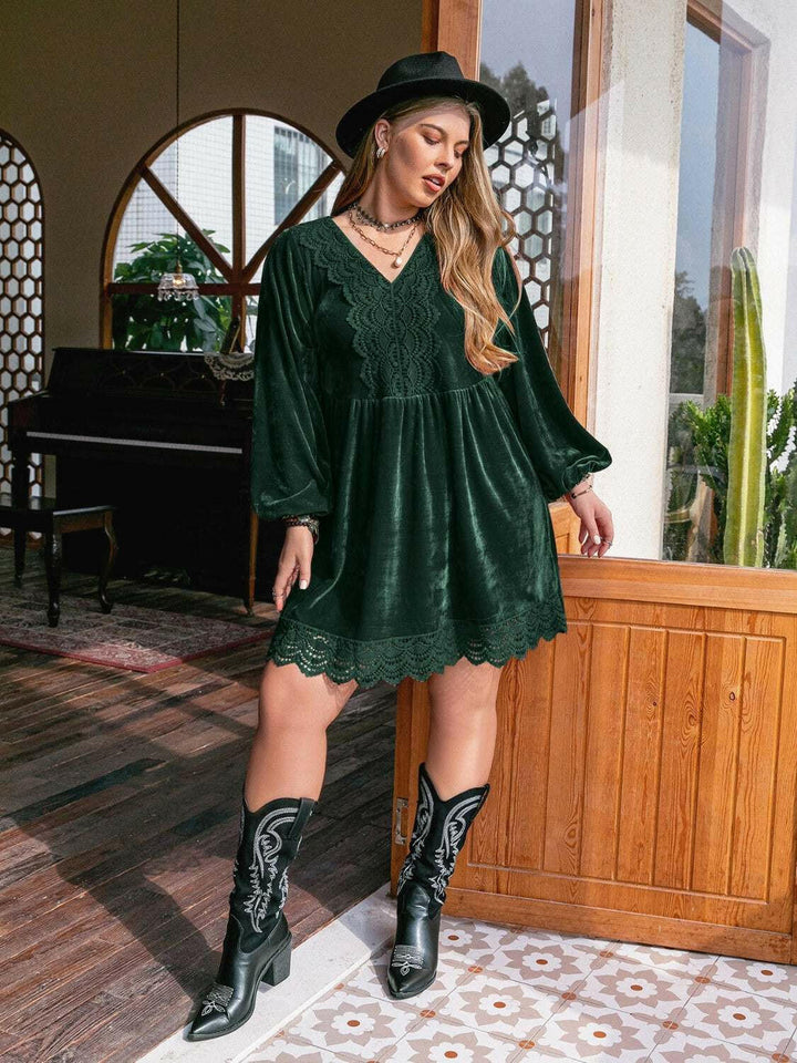 Velvet Lace Mini Dress - The Rogue Daisy