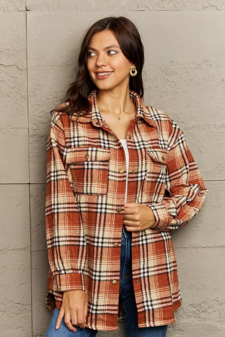 Plaid Long Sleeve Shacket.