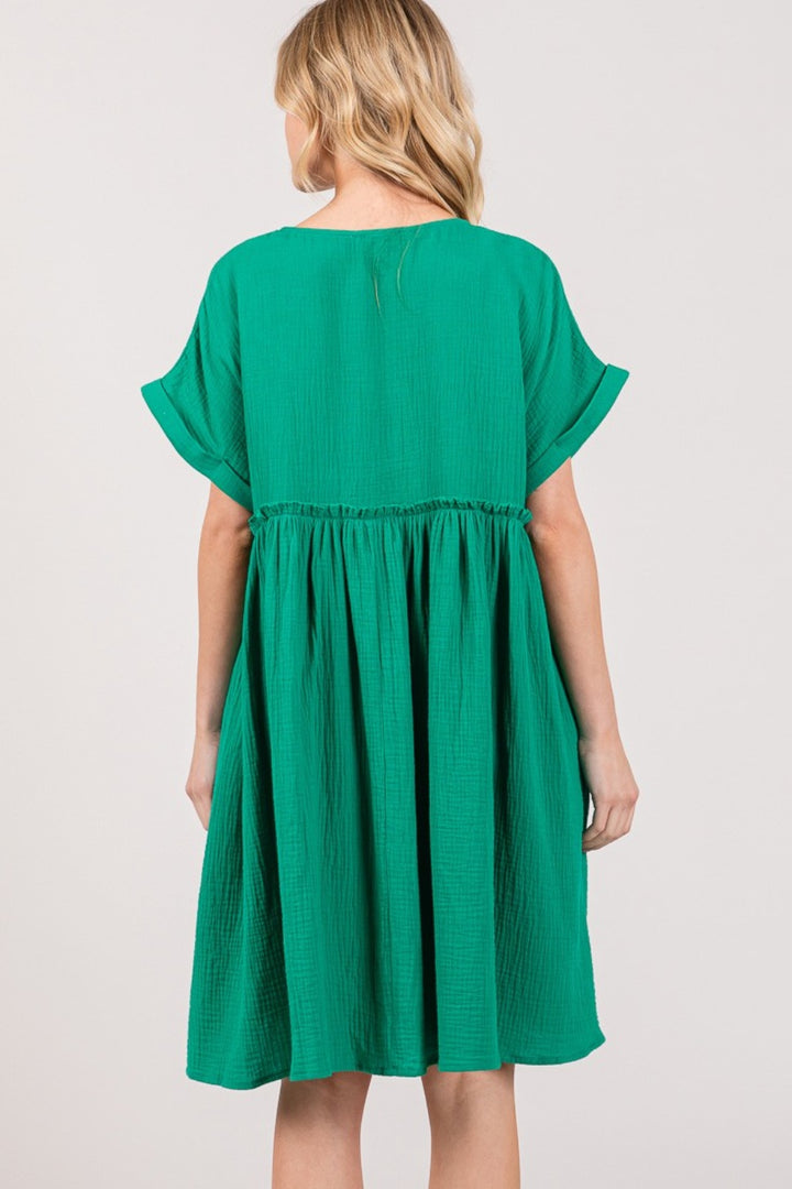 Emerald Breeze Babydoll Dress