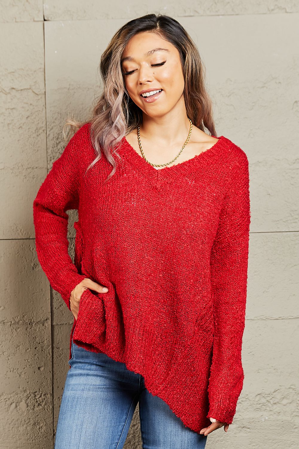 'By The Fire' Draped Knit Sweater