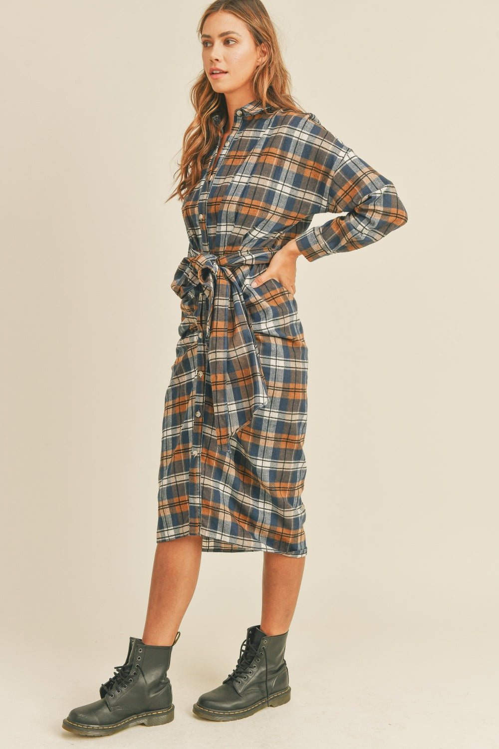 Plaid Flannel Shirt Dress