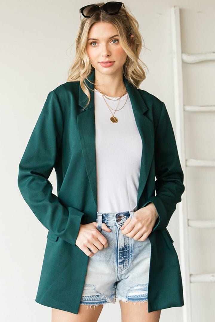 Hunter Green Open Front Blazer