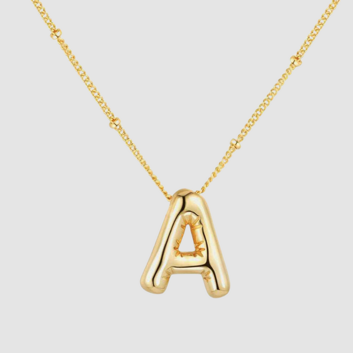 Bubble Letter Pendant Necklace - A-J