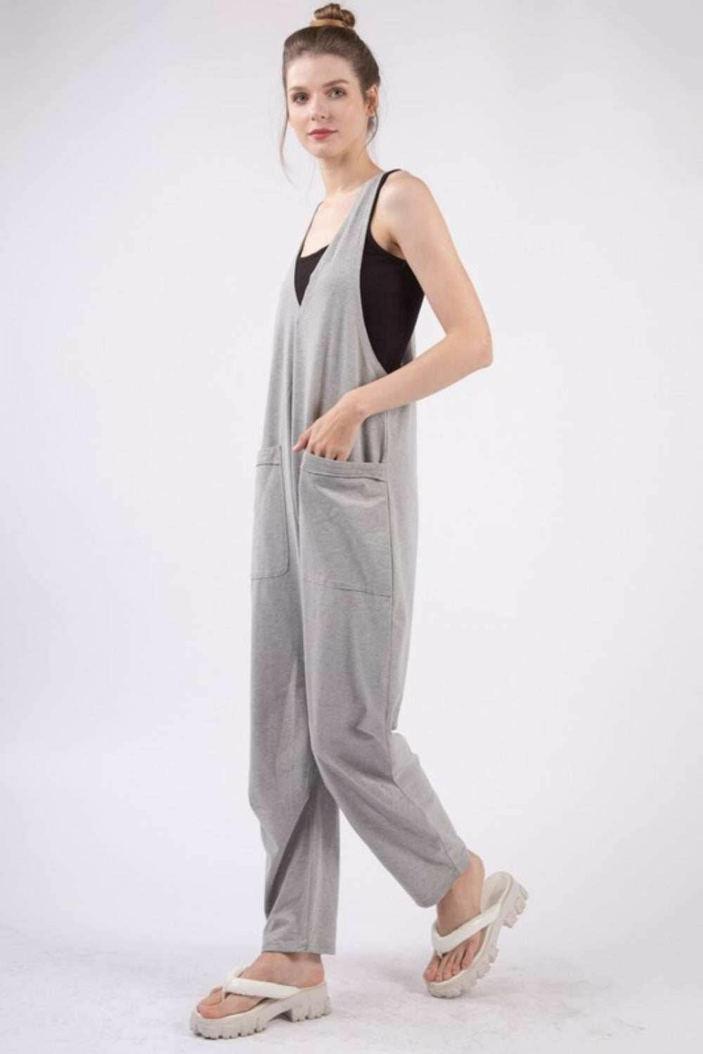 Plunge Soft Cotton Jumpsuit - Very J - The Rogue Daisy