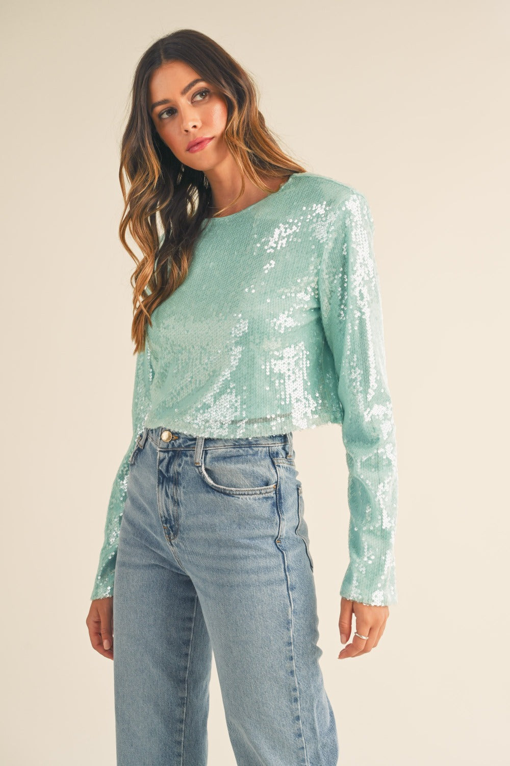 Sequin Crop Top