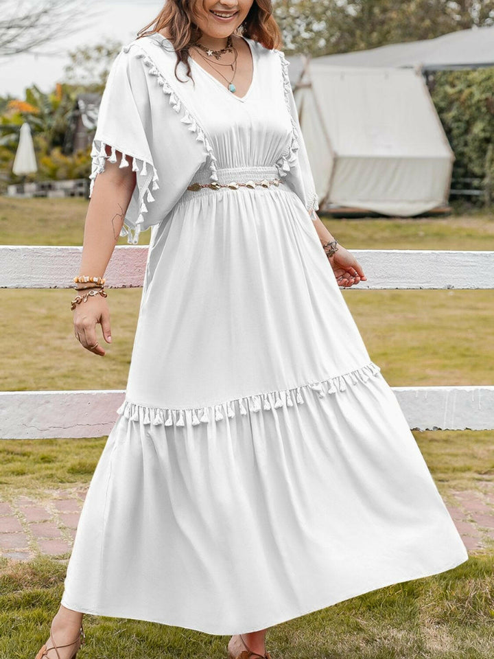 Tassel-Trim Maxi Dress - Plus Size.