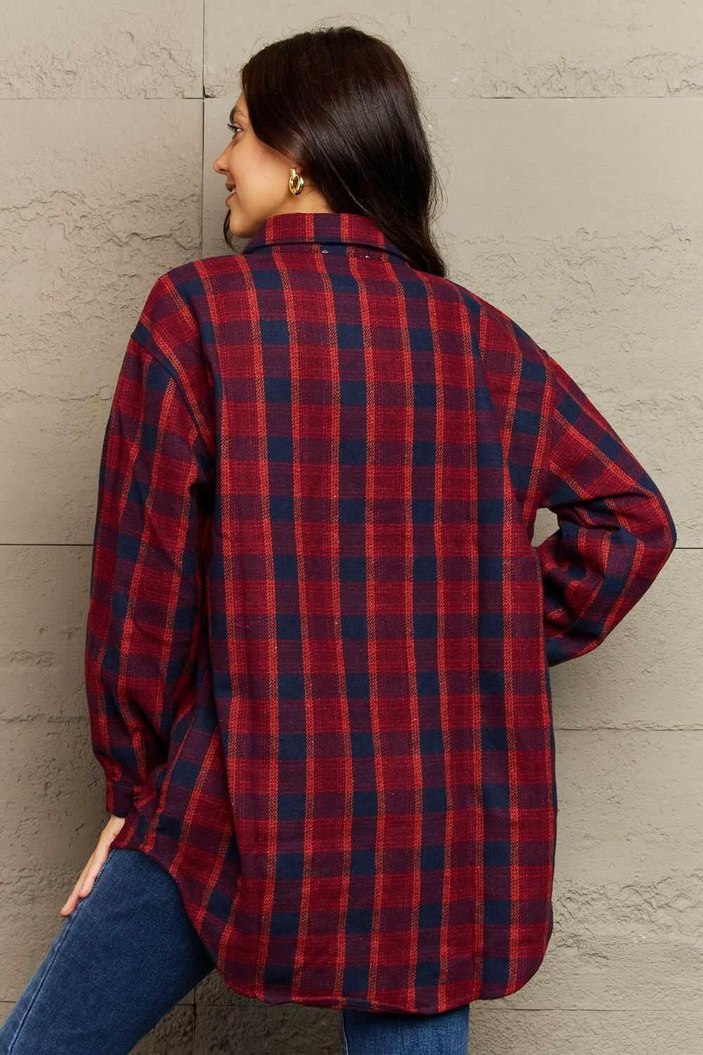 Plaid Long Sleeve Shacket.