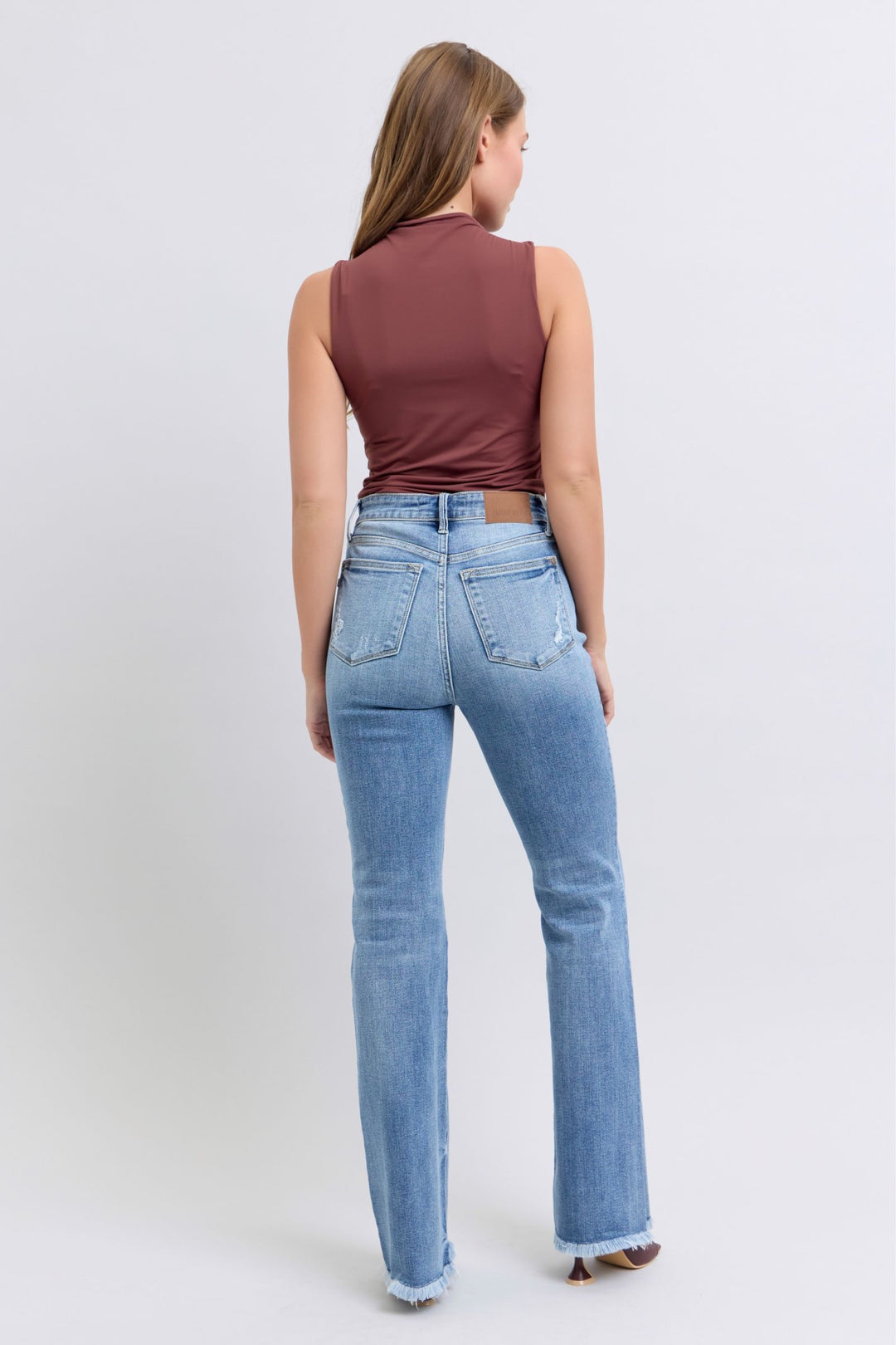 Judy Blue Raw Hem High Rise Bootcut Jeans