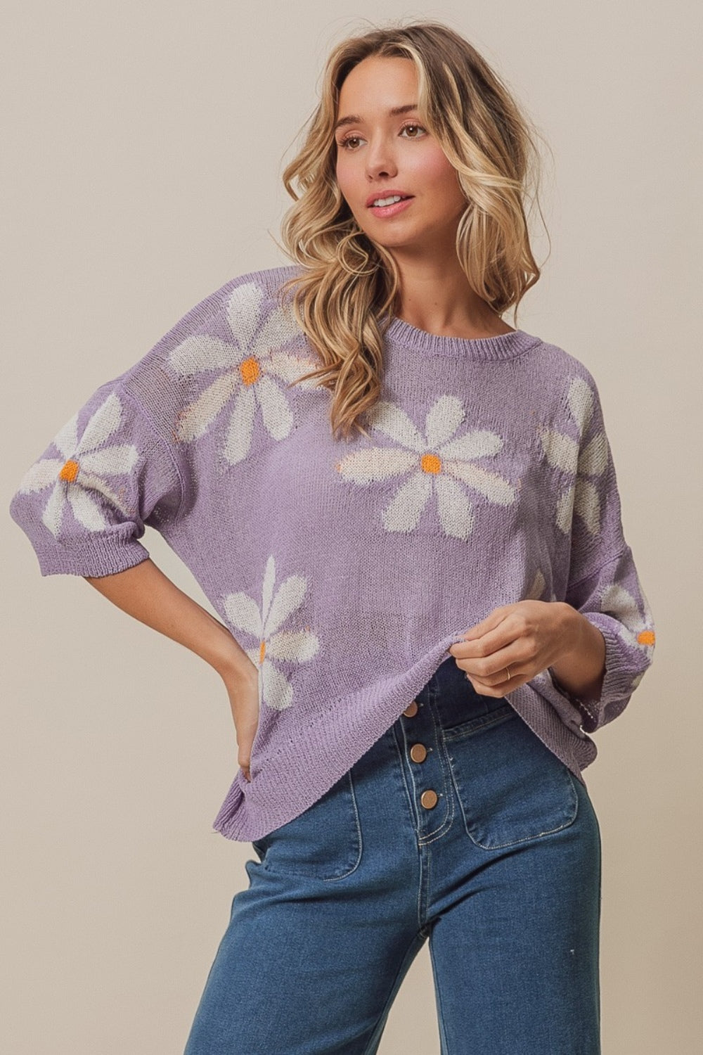 Floral Pattern Sweater