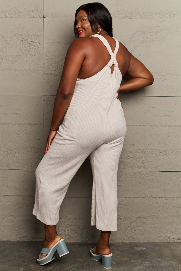 'Don't Get It Twisted' Rib Knit Jumpsuit