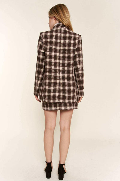 Brushed One Button Plaid Blazer - The Rogue Daisy