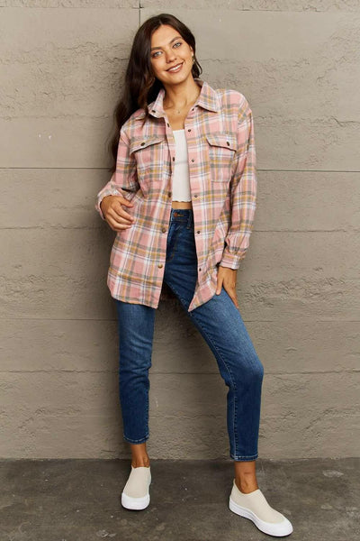 Plaid Long Sleeve Shacket.