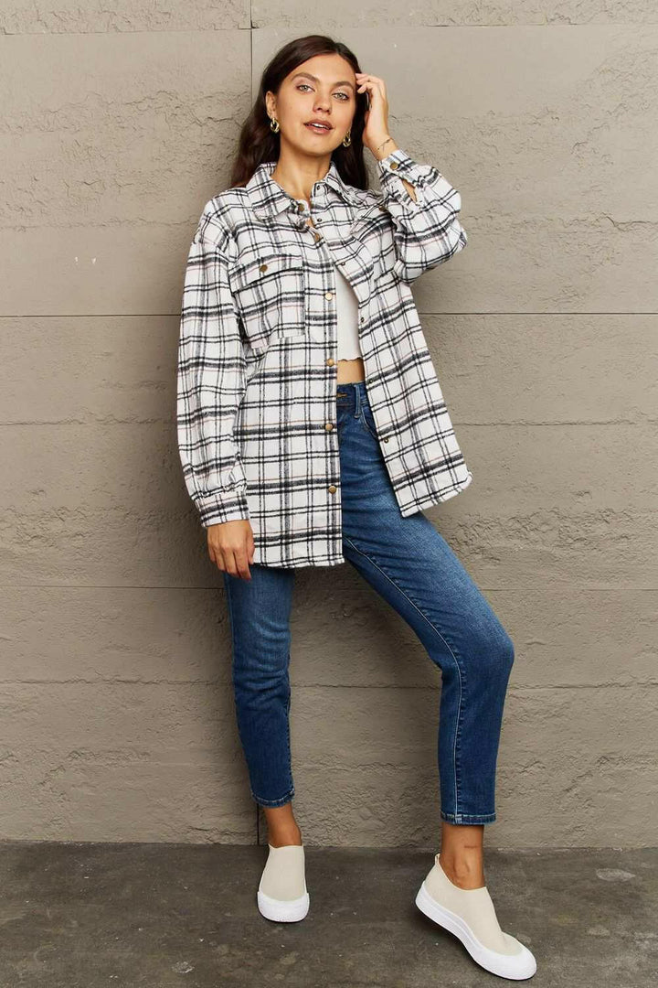 Plaid Long Sleeve Shacket.