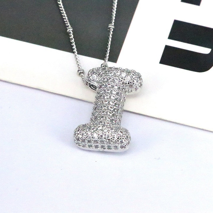 Sparkling Initial Bubble Necklace - A-L