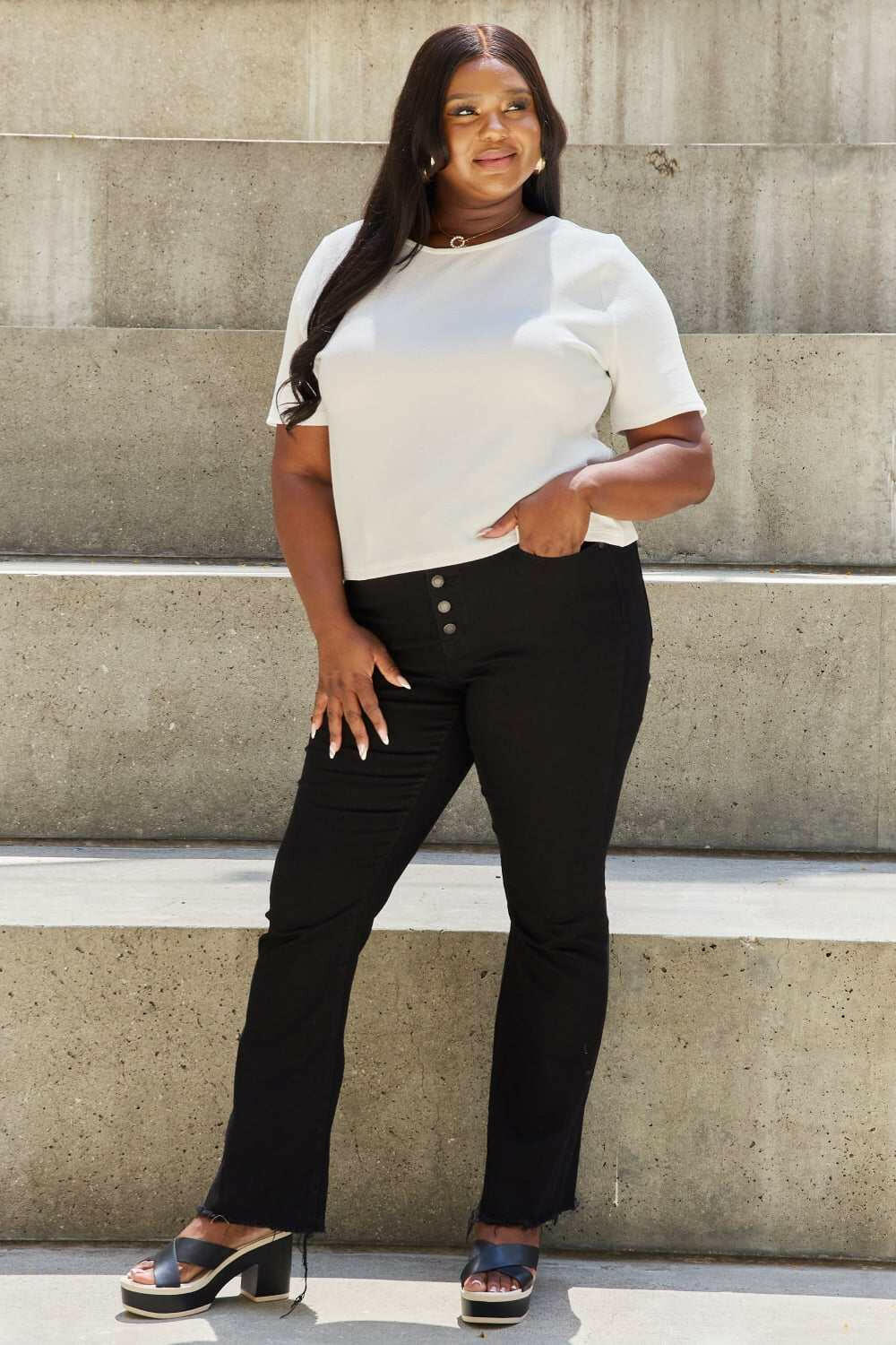 And The Why 'Pearly White' Criss Cross Pearl Detail Short Sleeve Blouse - Shirt - Full Size - The Rogue Daisy