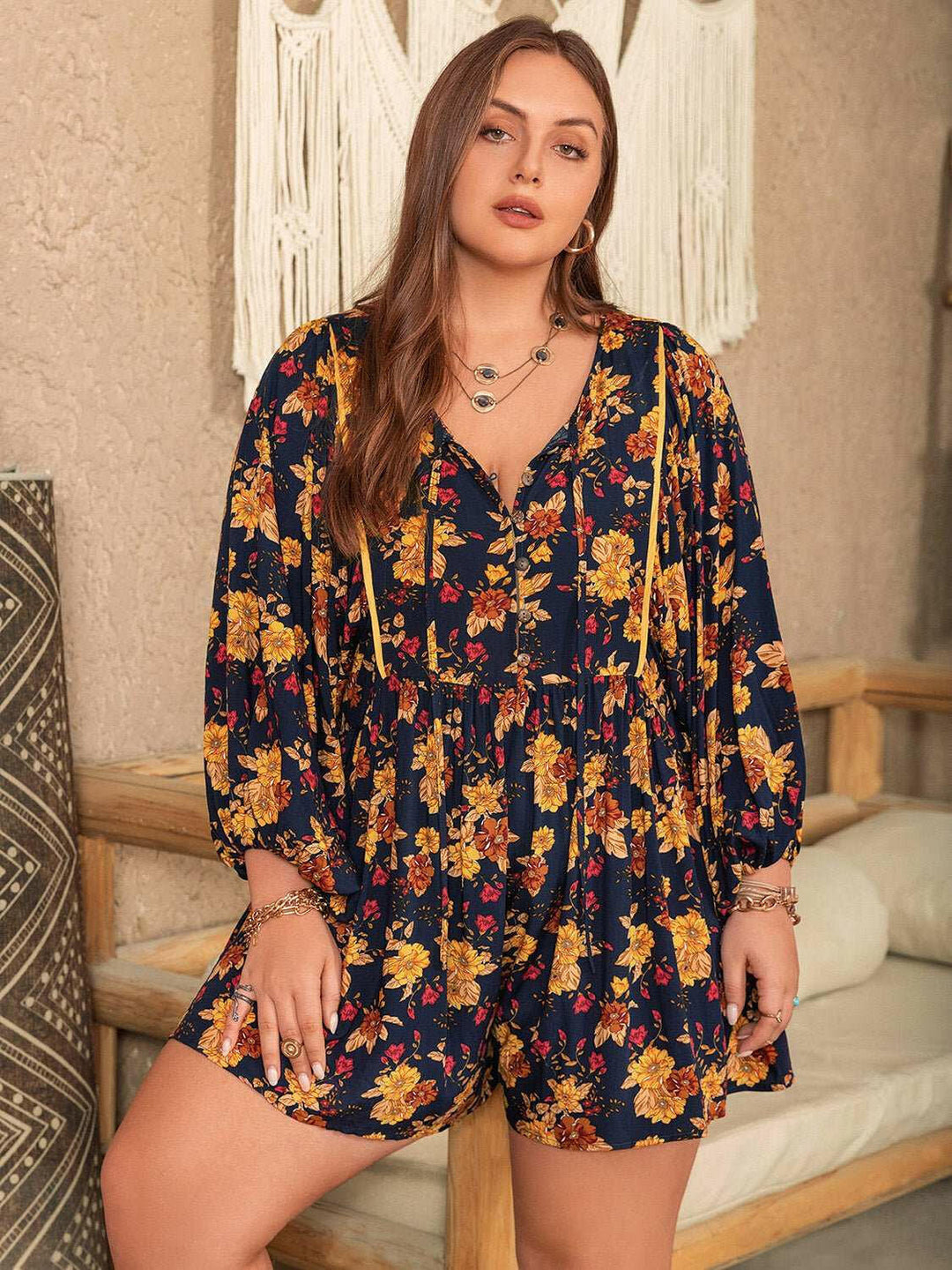 Autumn Bloom Romper - Plus Size - The Rogue Daisy