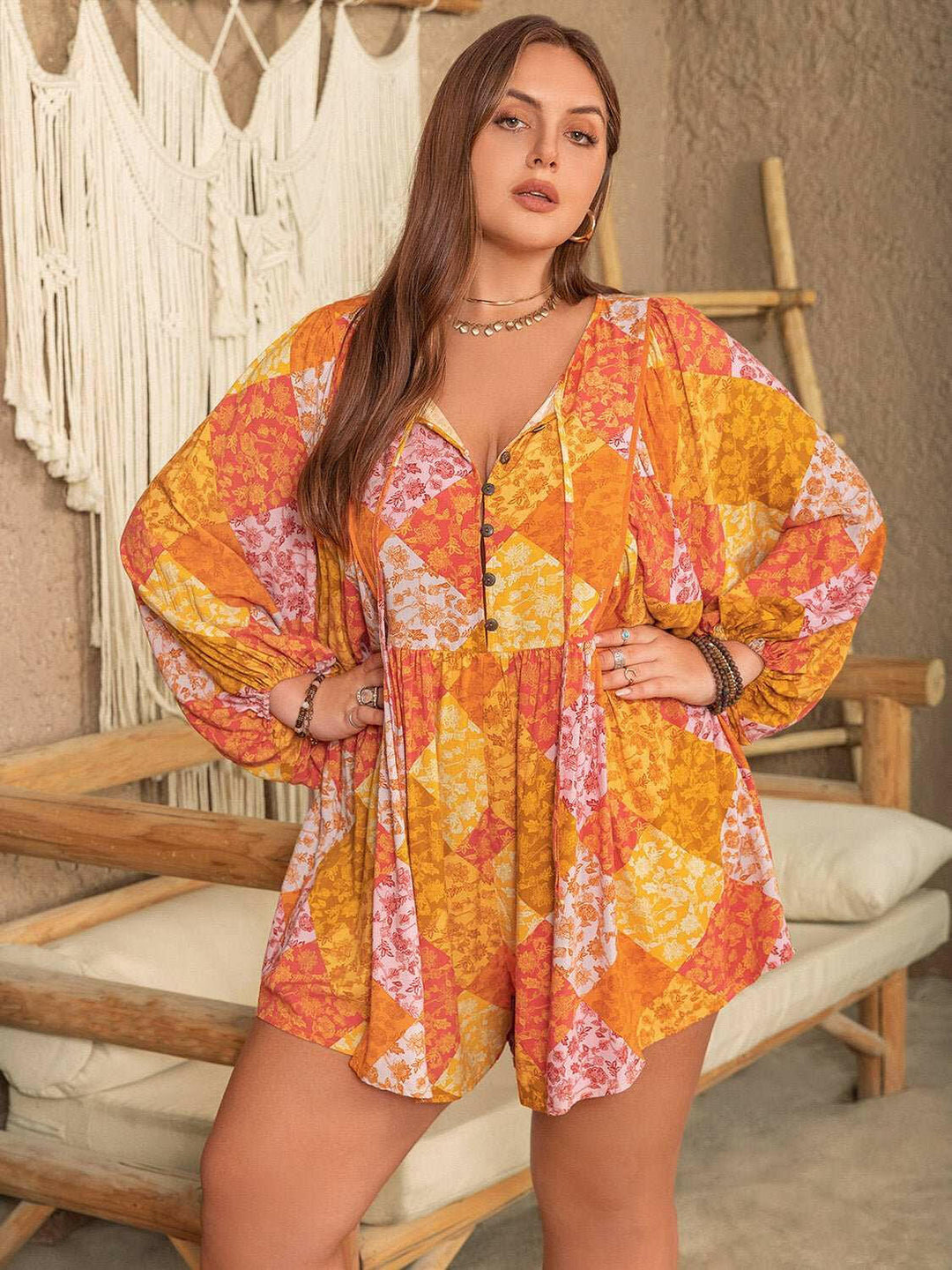 Autumn Bloom Romper - Plus Size - The Rogue Daisy