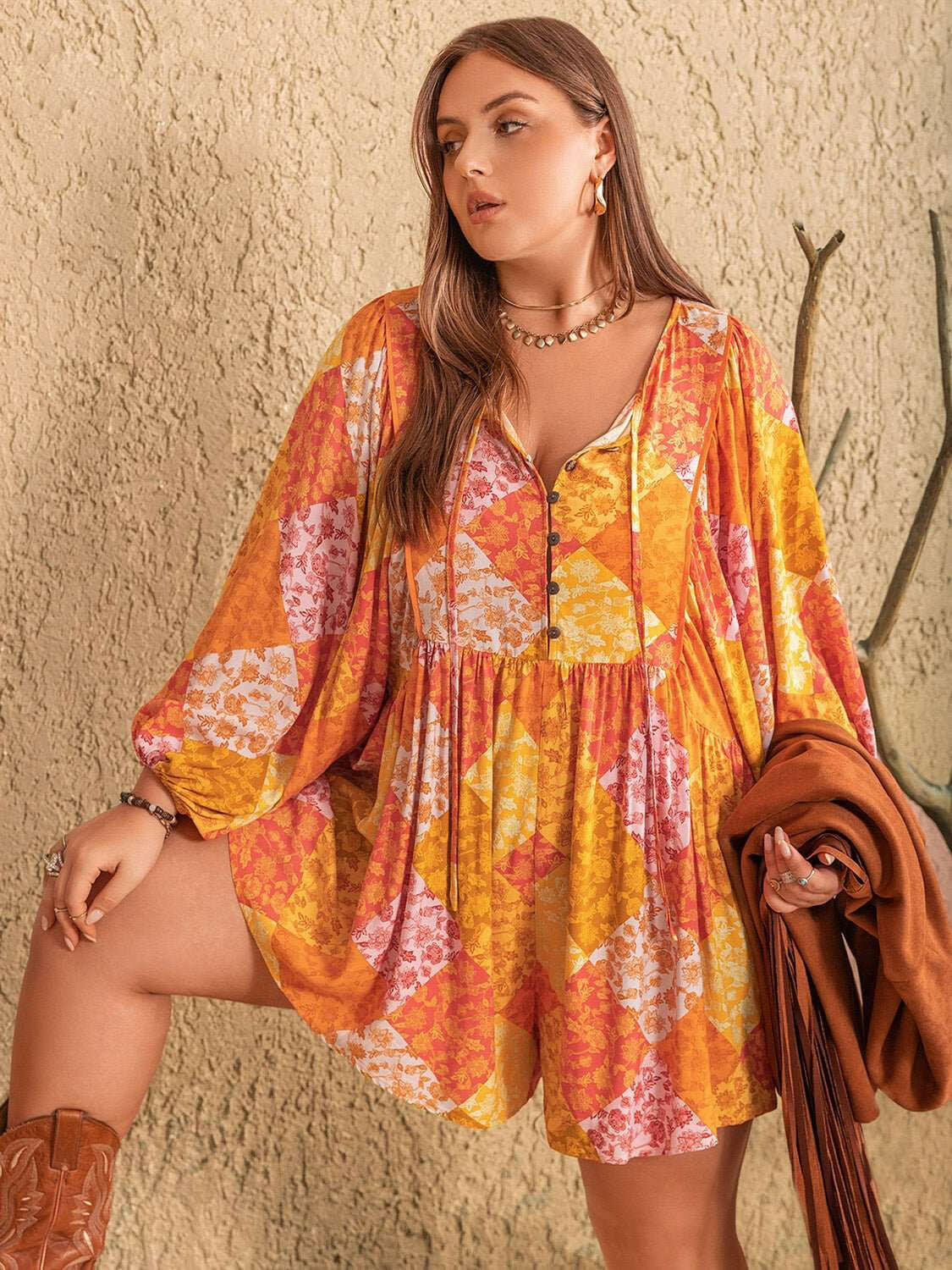 Autumn Bloom Romper - Plus Size - The Rogue Daisy