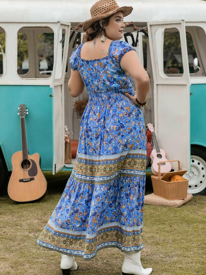 Azure Meadow Boho Maxi Dress - Plus Size - The Rogue Daisy