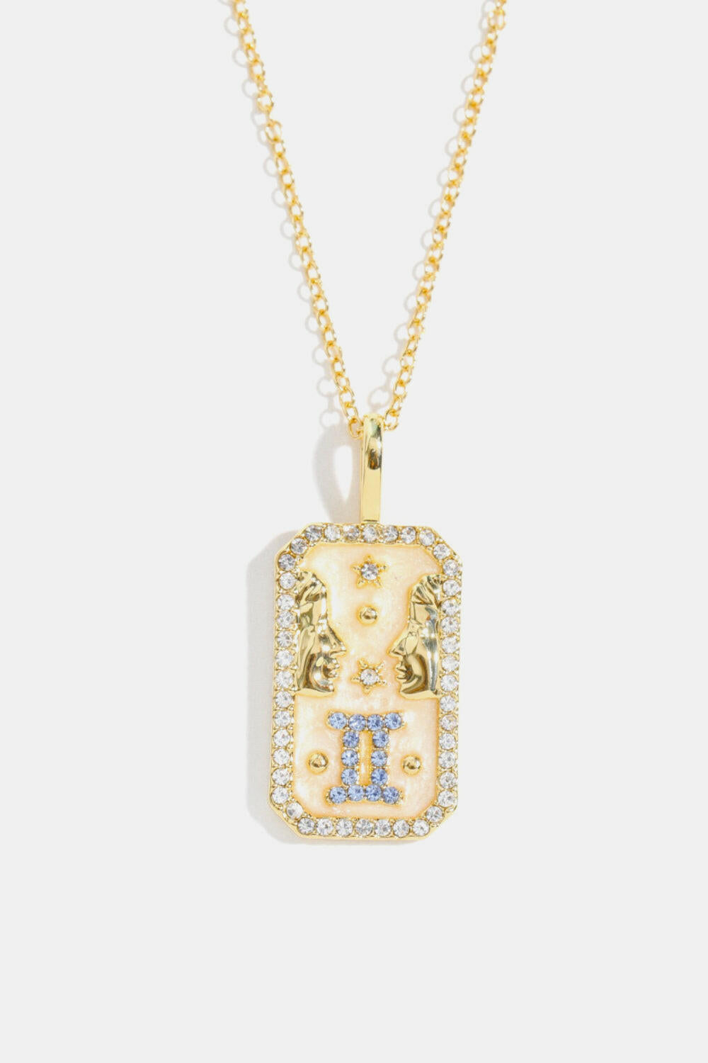 Zodiac Rhinestone Pendant Necklace.