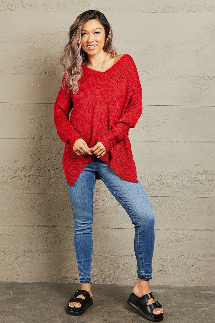 'By The Fire' Draped Knit Sweater