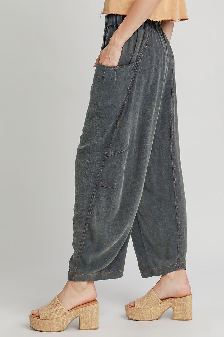 Linen/Cotton Blend Baggy Fit Pants