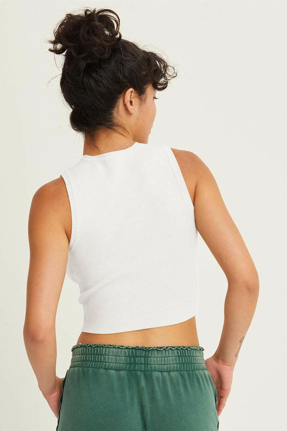 Ribbed Knit Cropped Tank Top - The Rogue Daisy