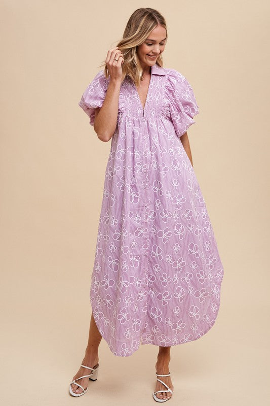 Lilac Bow Cascade Dress