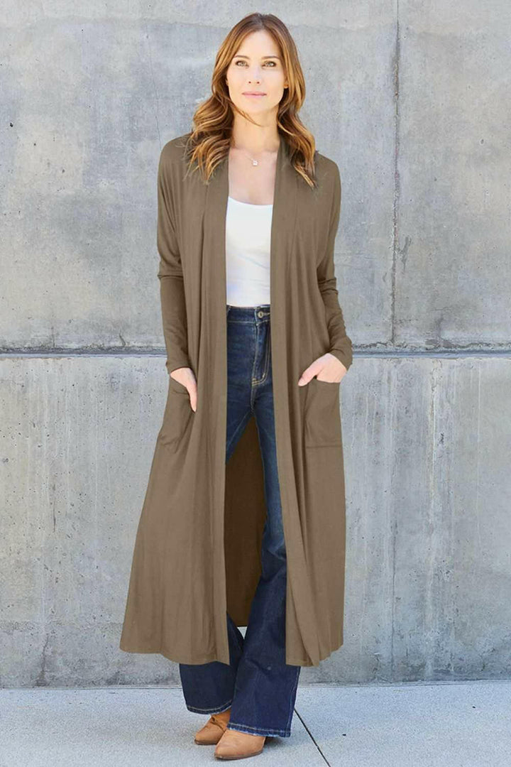 Basic Bae Open Front Long Sleeve Duster - Full Size - The Rogue Daisy