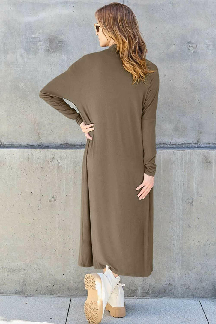 Basic Bae Open Front Long Sleeve Duster - Full Size - The Rogue Daisy