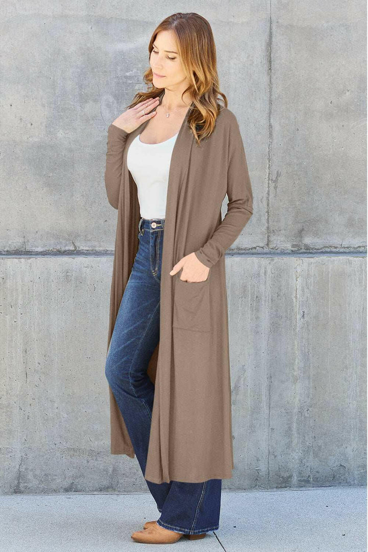 Basic Bae Open Front Long Sleeve Duster - Full Size - The Rogue Daisy