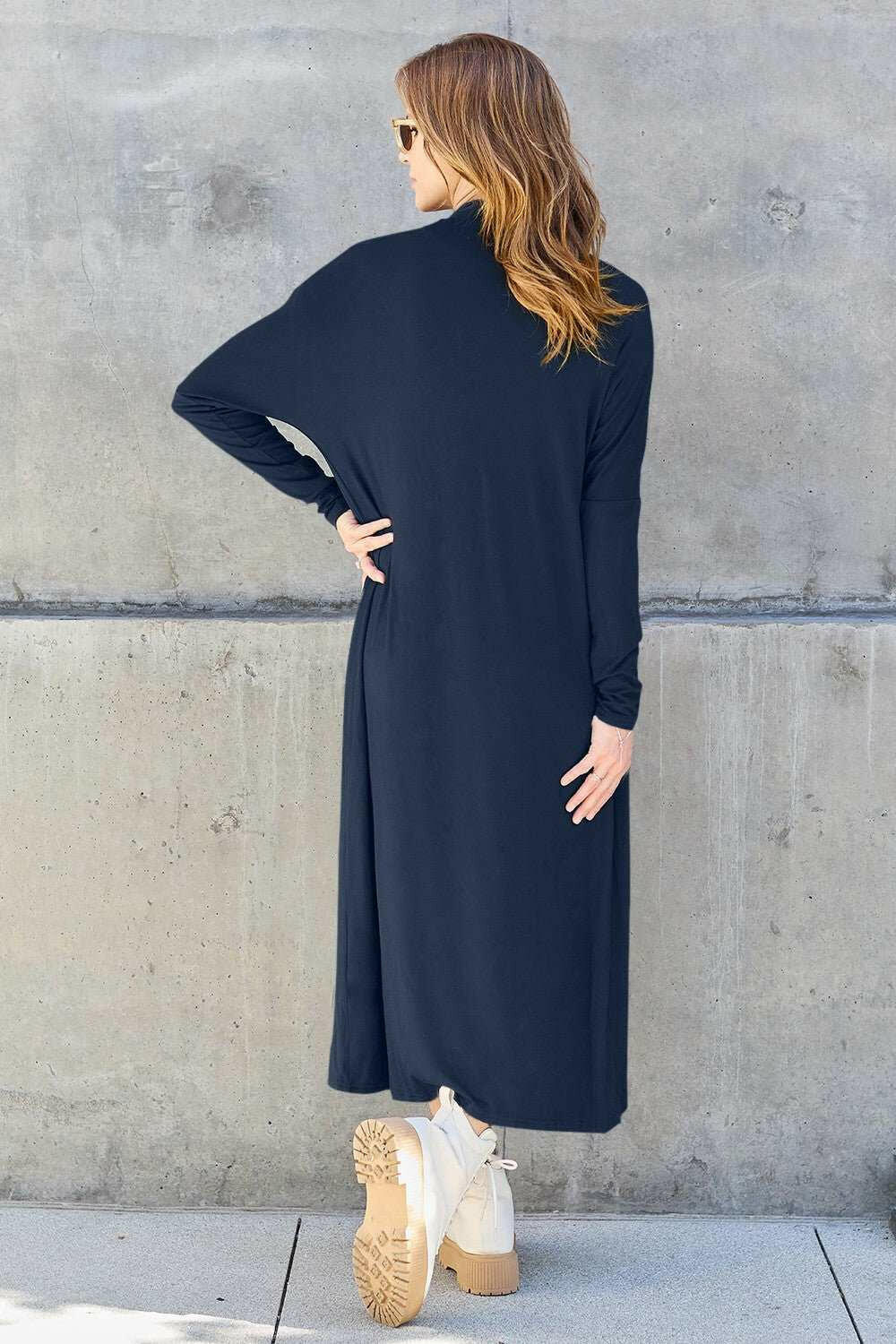 Basic Bae Open Front Long Sleeve Duster - Full Size - The Rogue Daisy