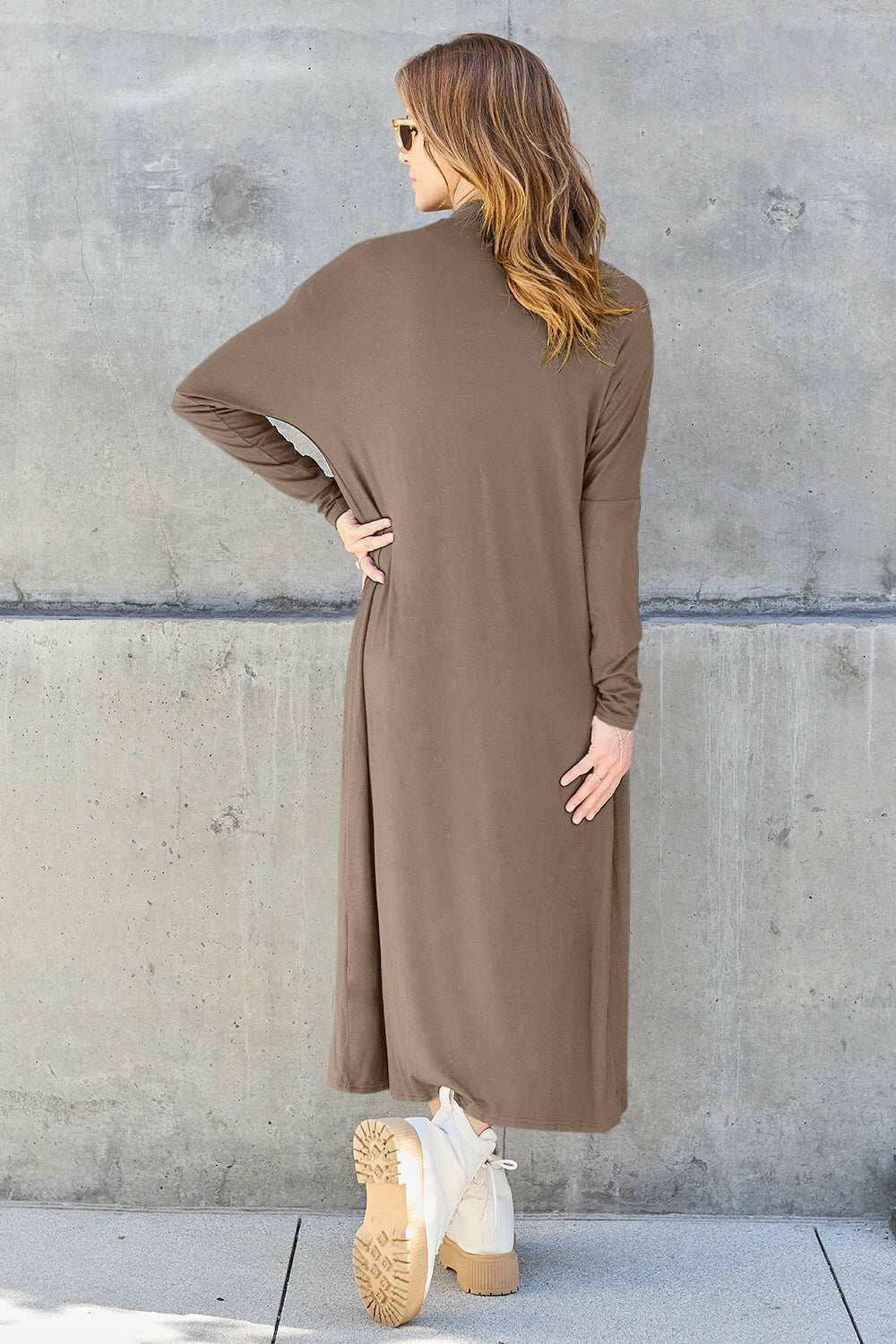 Basic Bae Open Front Long Sleeve Duster - Full Size - The Rogue Daisy