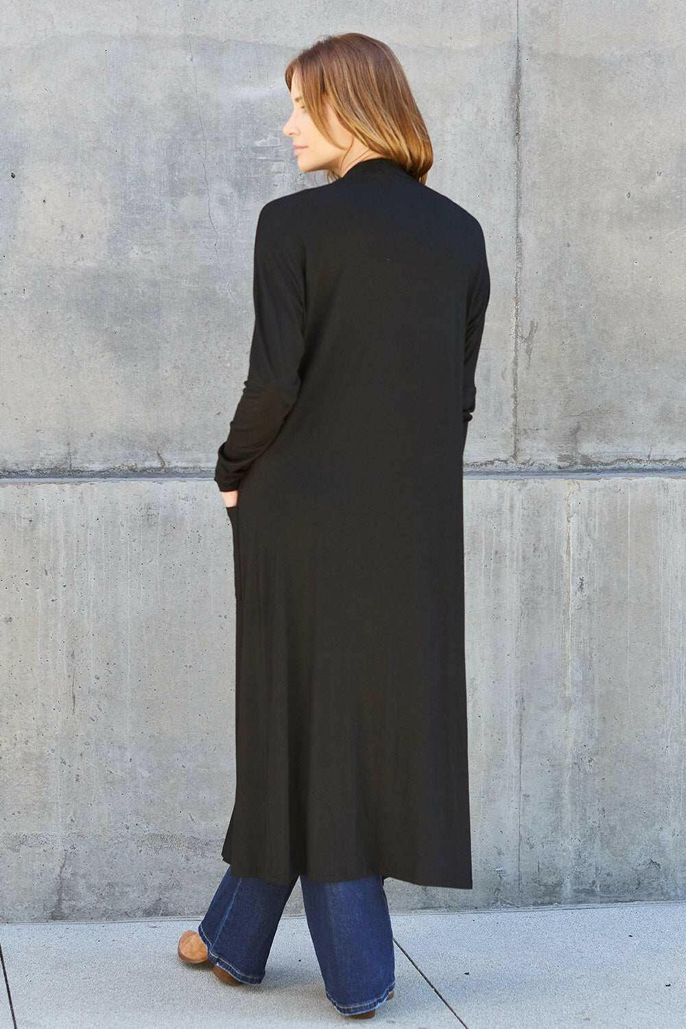 Basic Bae Open Front Long Sleeve Duster - Full Size - The Rogue Daisy