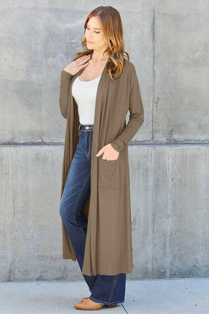 Basic Bae Open Front Long Sleeve Duster - Full Size - The Rogue Daisy