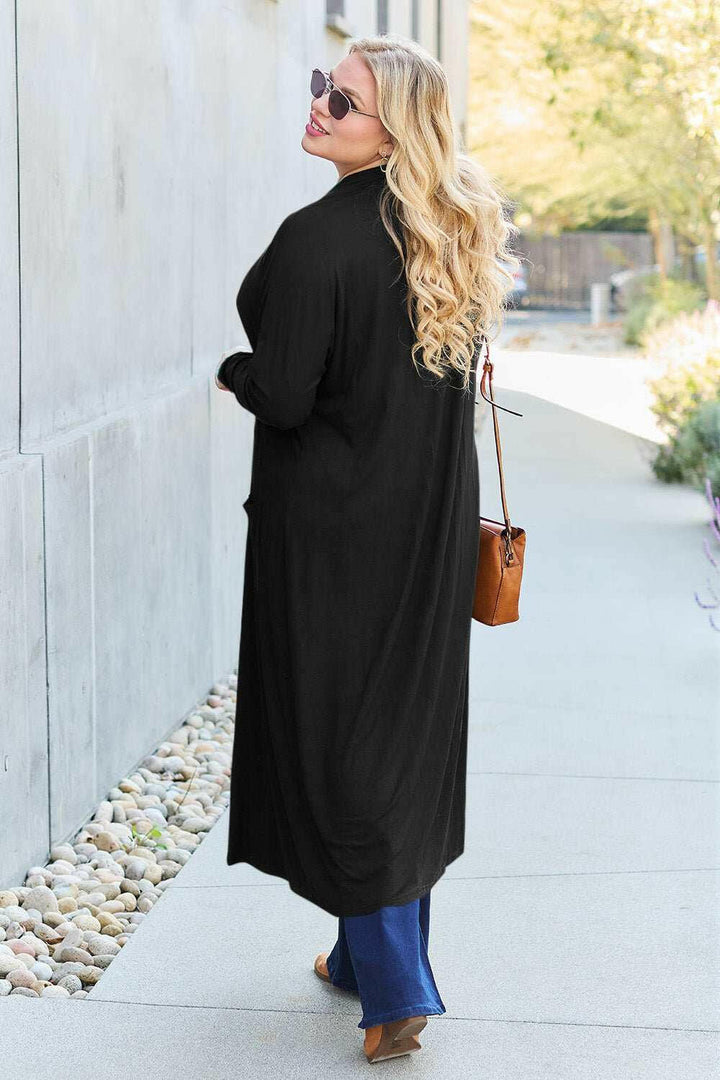 Basic Bae Open Front Long Sleeve Duster - Full Size - The Rogue Daisy