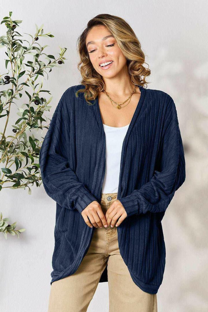 Basic Bae Ribbed Cocoon Cardigan - Full Size - The Rogue Daisy