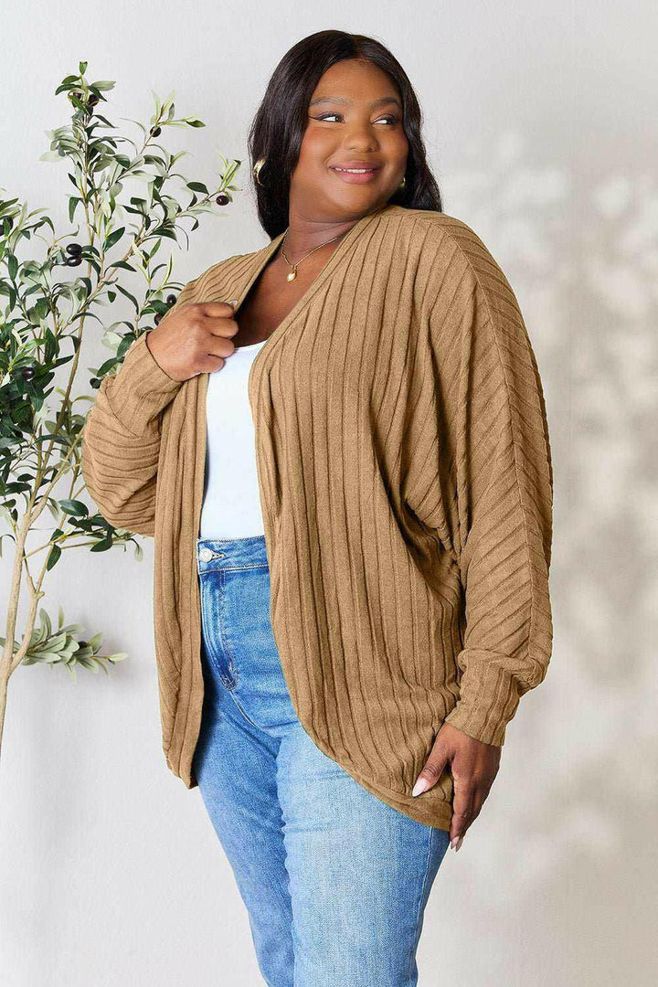 Basic Bae Ribbed Cocoon Cardigan - Full Size - The Rogue Daisy