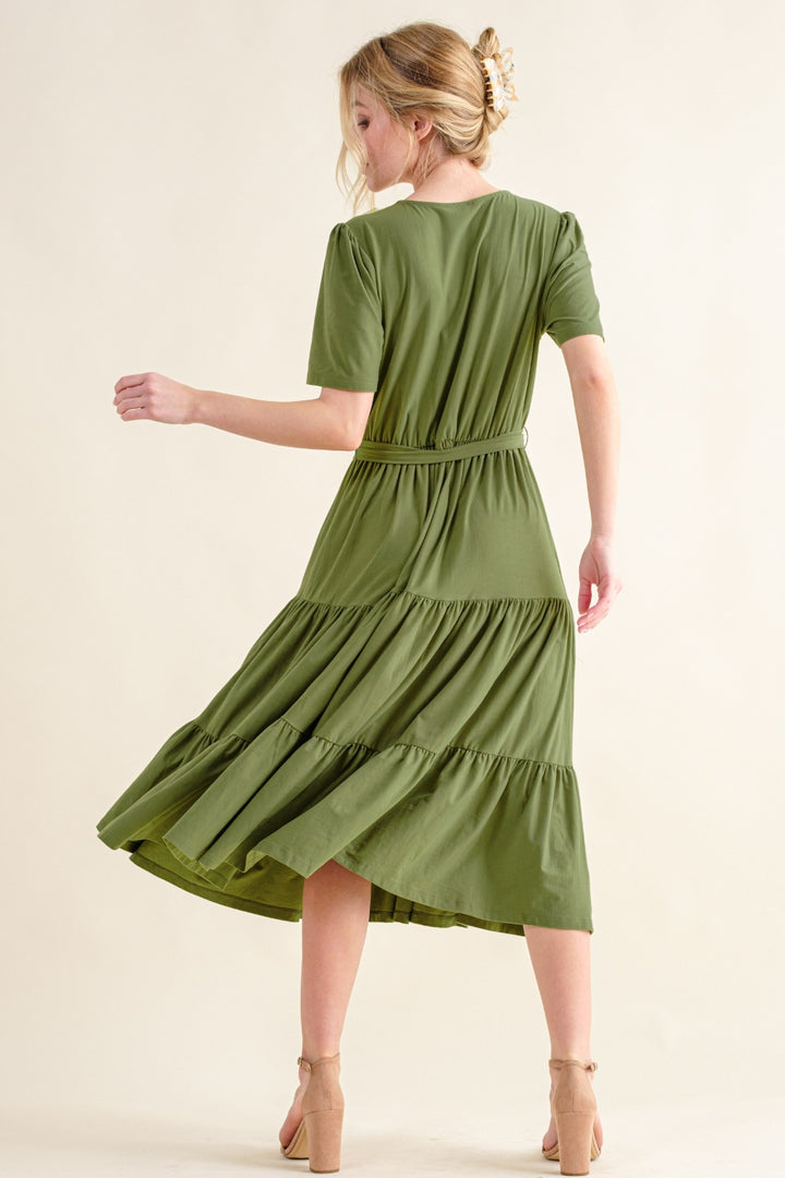 Soft Tiered Midi Dress