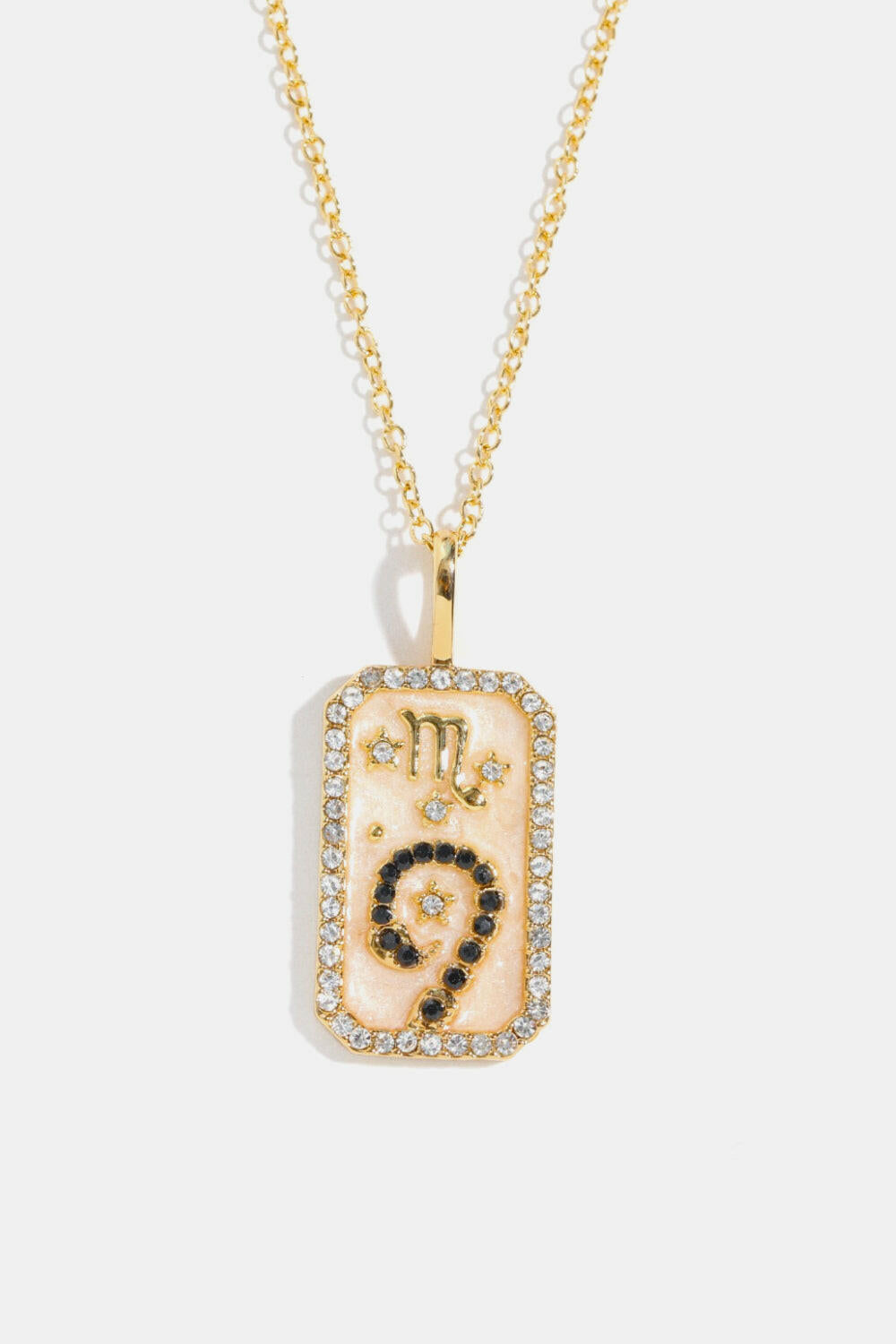 Zodiac Rhinestone Pendant Necklace.