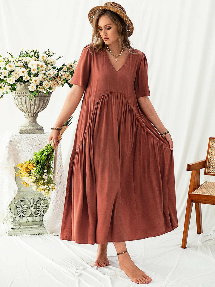 Terracotta Bliss Midi Dress - Plus Size - The Rogue Daisy