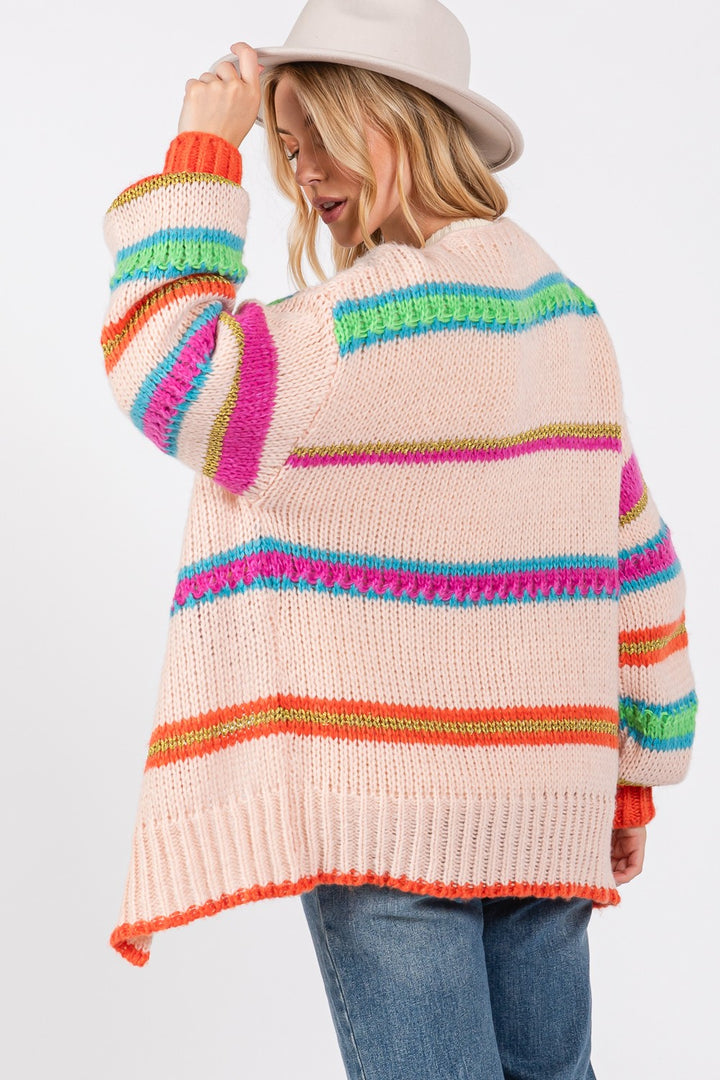 Rainbow Striped Cardigan