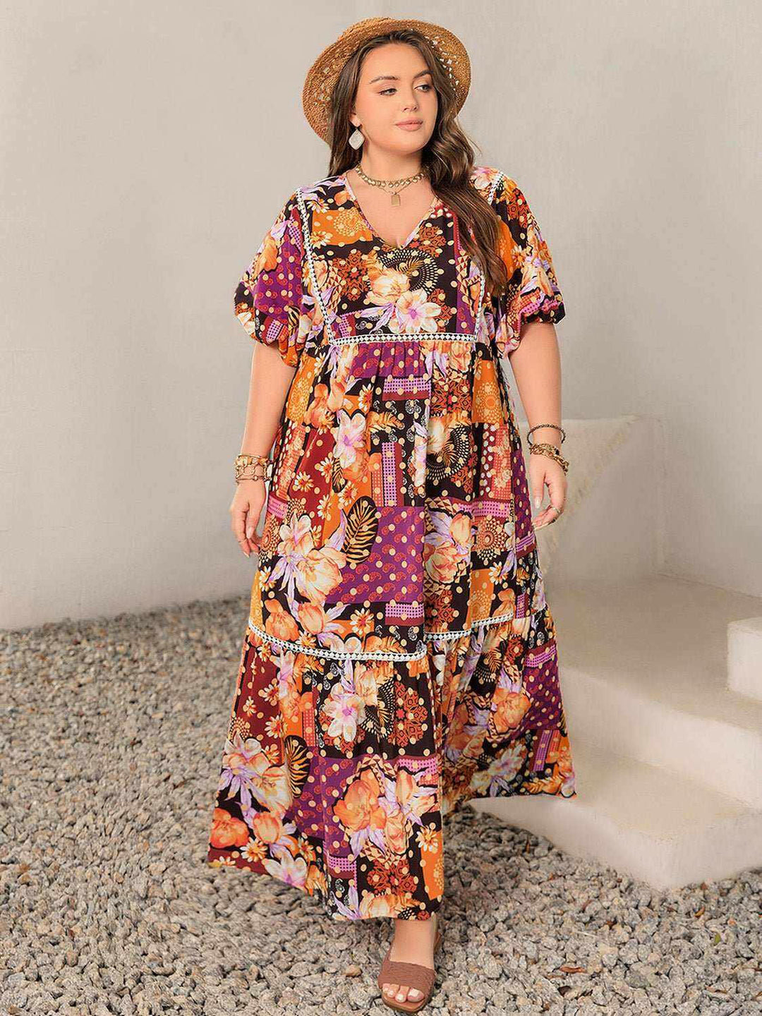 Bohemian Mosaic Maxi Dress - Plus Size - The Rogue Daisy