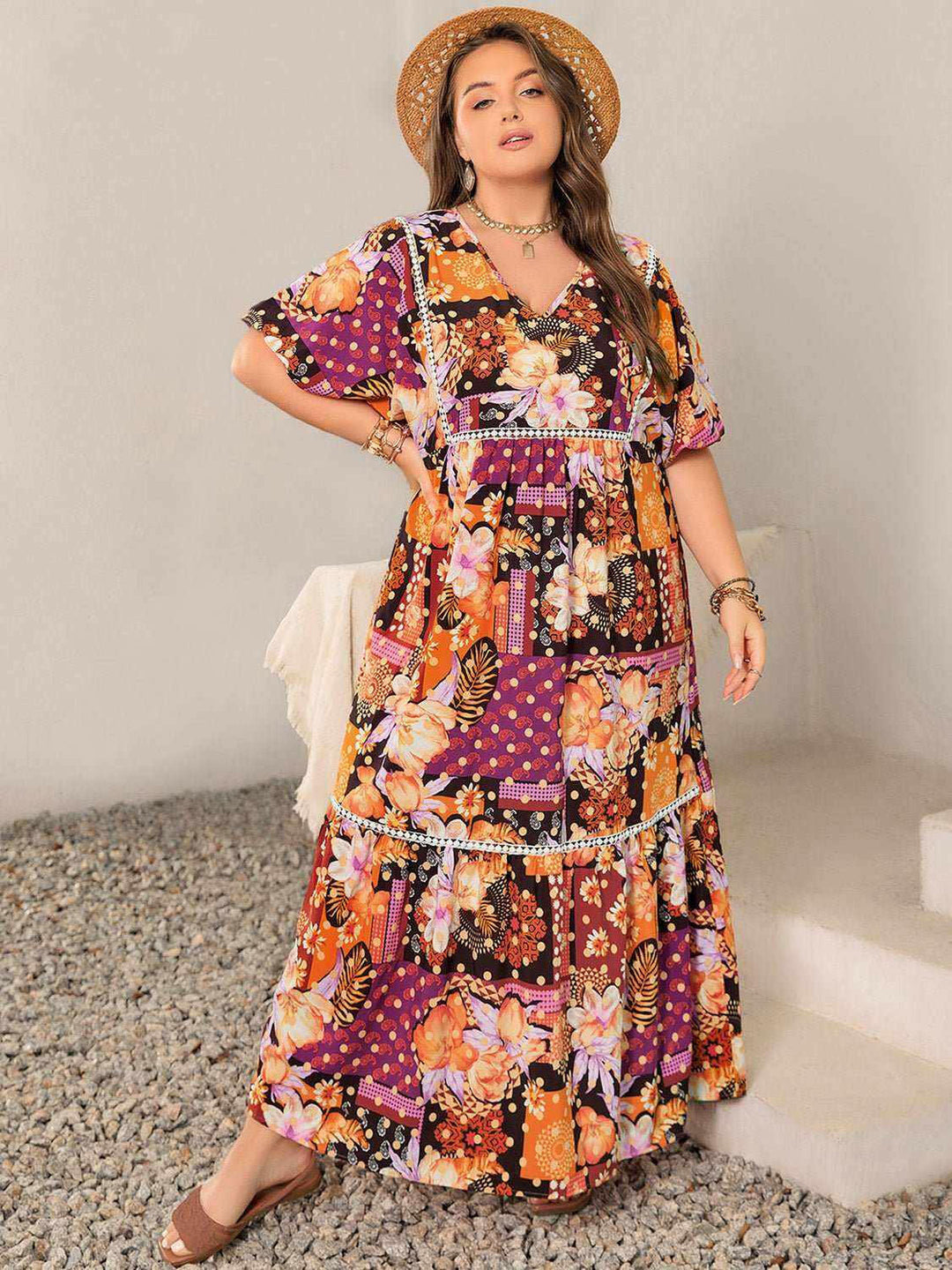 Bohemian Mosaic Maxi Dress - Plus Size - The Rogue Daisy